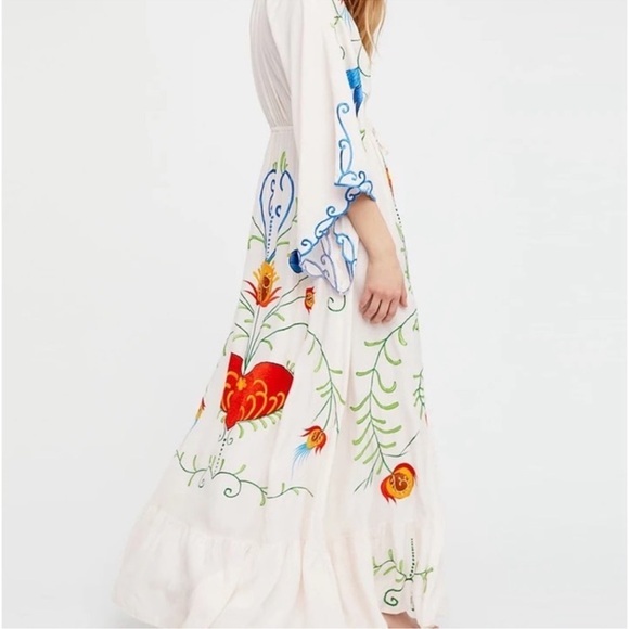 Bohemian Embroidered Button Down Maxi Dream Dress - Picture 9 of 12